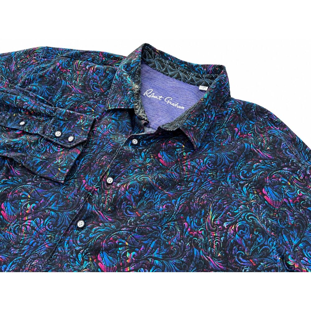 Robert Graham Men's 3XL Paisley Shirt Blue Multicolor Long Sleeve Button Down